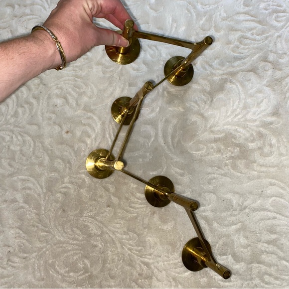 Vintage Mid Century Modern Brass Multi Candle Holder - Picture 3 of 6